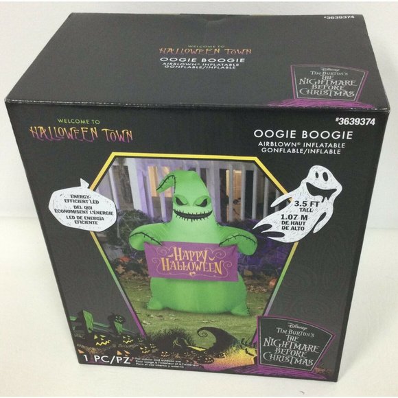 Oogie Boogie 3.5' Lighted Airblown Inflatable Decor Nightmare Before Christmas - Picture 1 of 2